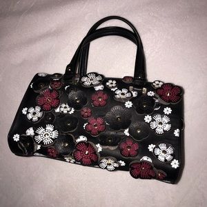 Floral Tote Bag-Black